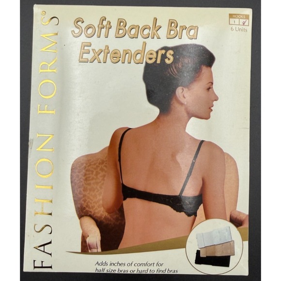 Fashion Forms Other - Fashion Forms 2 Hook Soft BackBra Extenders 6 Pce Set - Black White Nude - NOS